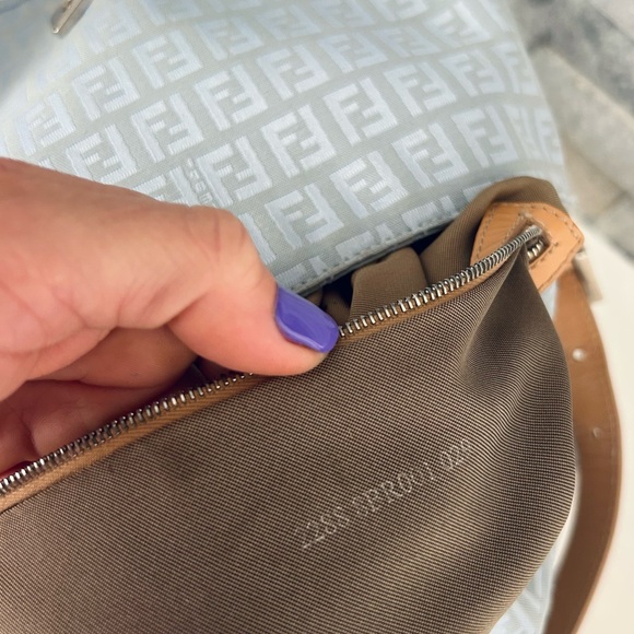 FENDI Blue Zucchino Canvas Mama Forever Shoulder Bag - Picture 5 of 15